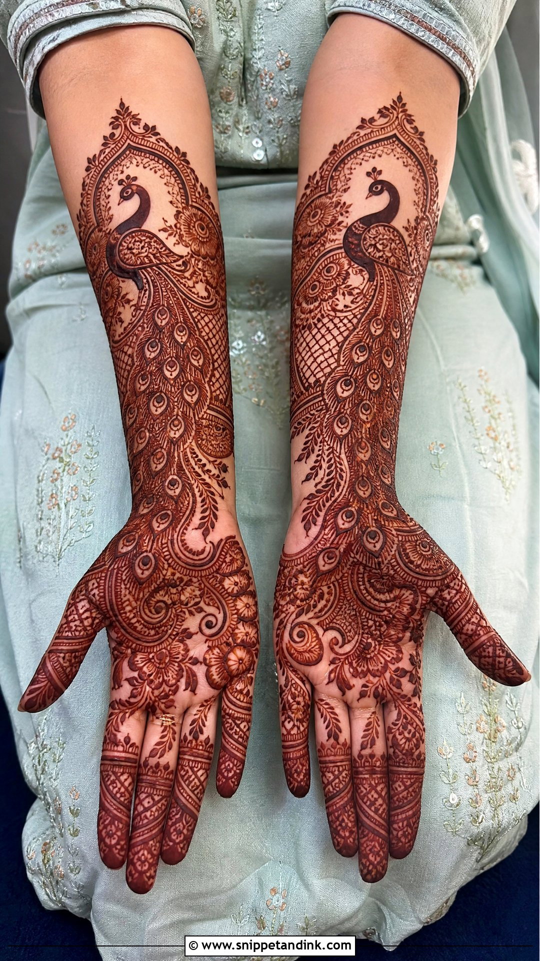 Dubai Peacock Full Hand Mehndi Design - Snippet and Ink - 20 Dubai Full Hand Mehndi Designs