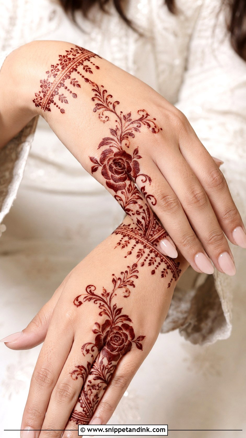 Dubai Rose Mehndi Design For Engagement - Snippet and Ink - 35 Dubai Rose Mehndi Designs