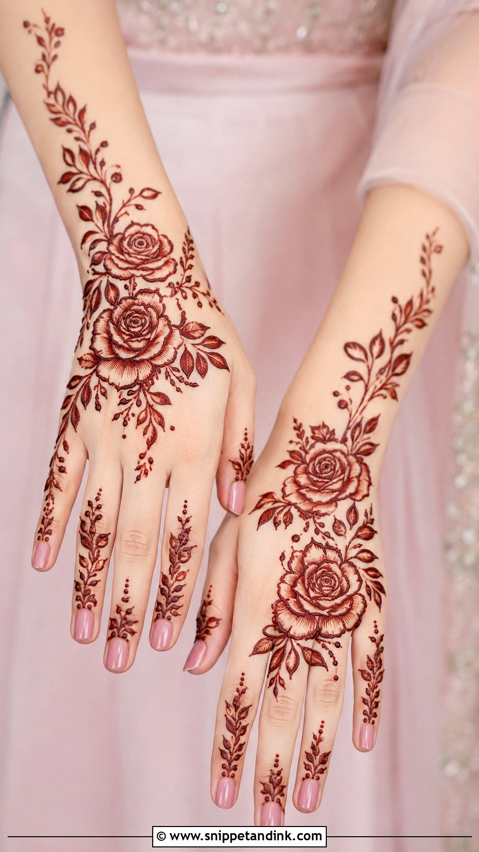 Dubai Rose Mehndi Design For Fair Skin - Snippet and Ink - 35 Dubai Rose Mehndi Designs