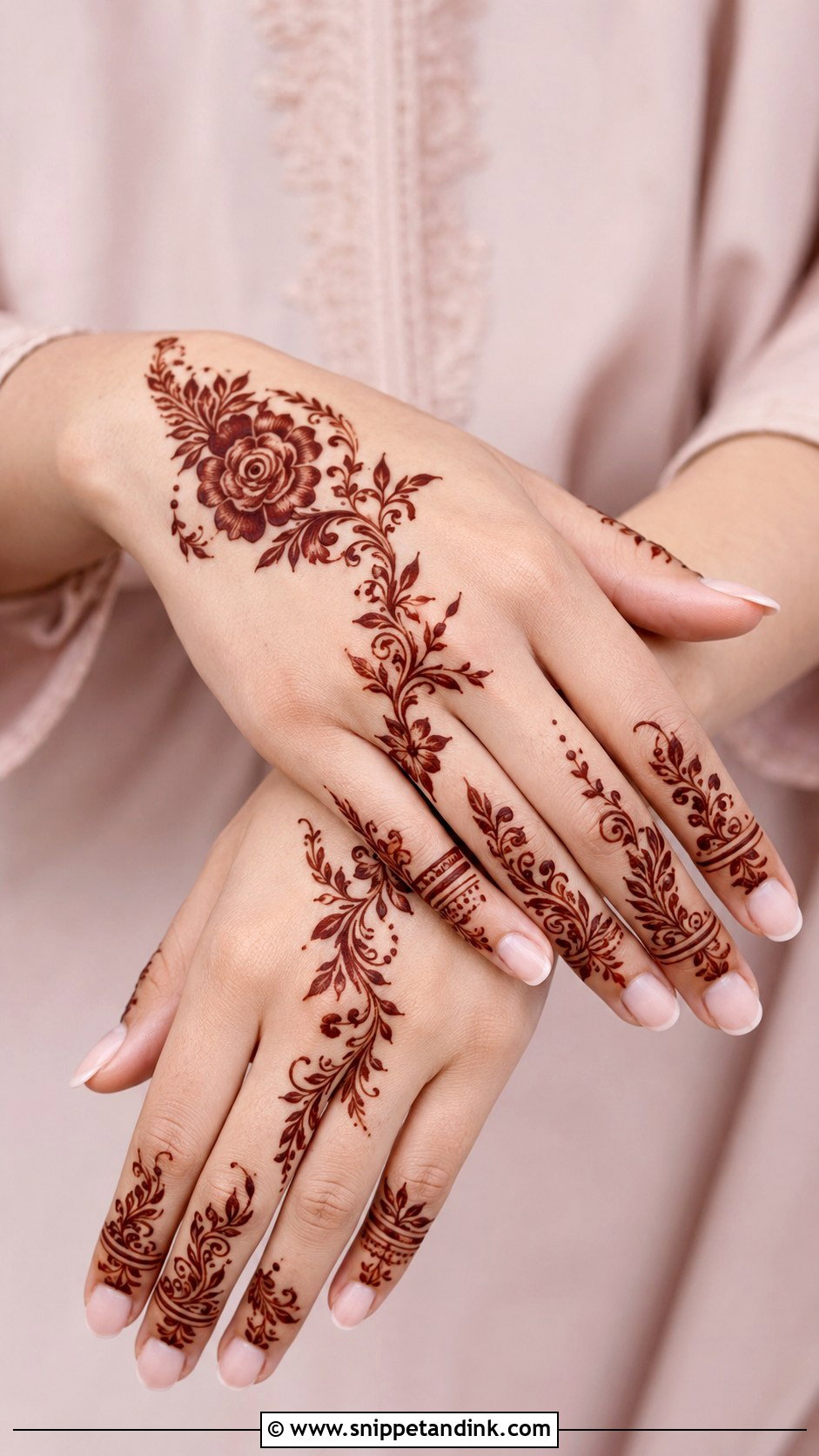 Dubai Rose Mehndi Design For Small Hands - Snippet and Ink - 35 Dubai Rose Mehndi Designs