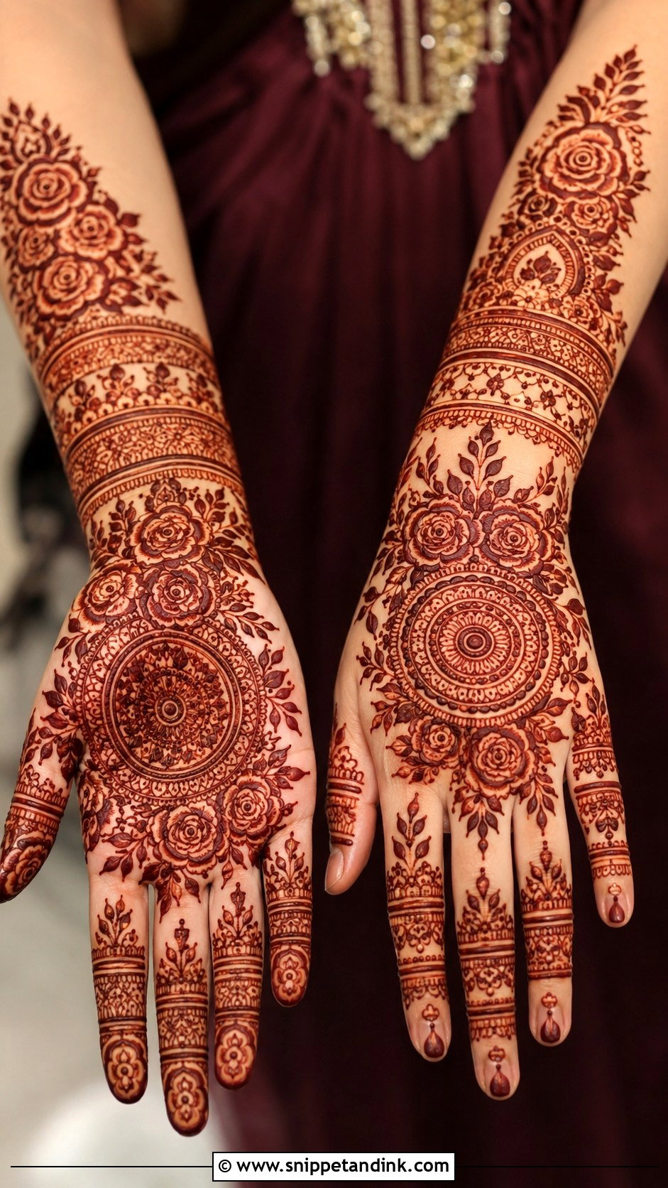 Dubai Rose Mehndi Design With Mandala - Snippet and Ink - 35 Dubai Rose Mehndi Designs