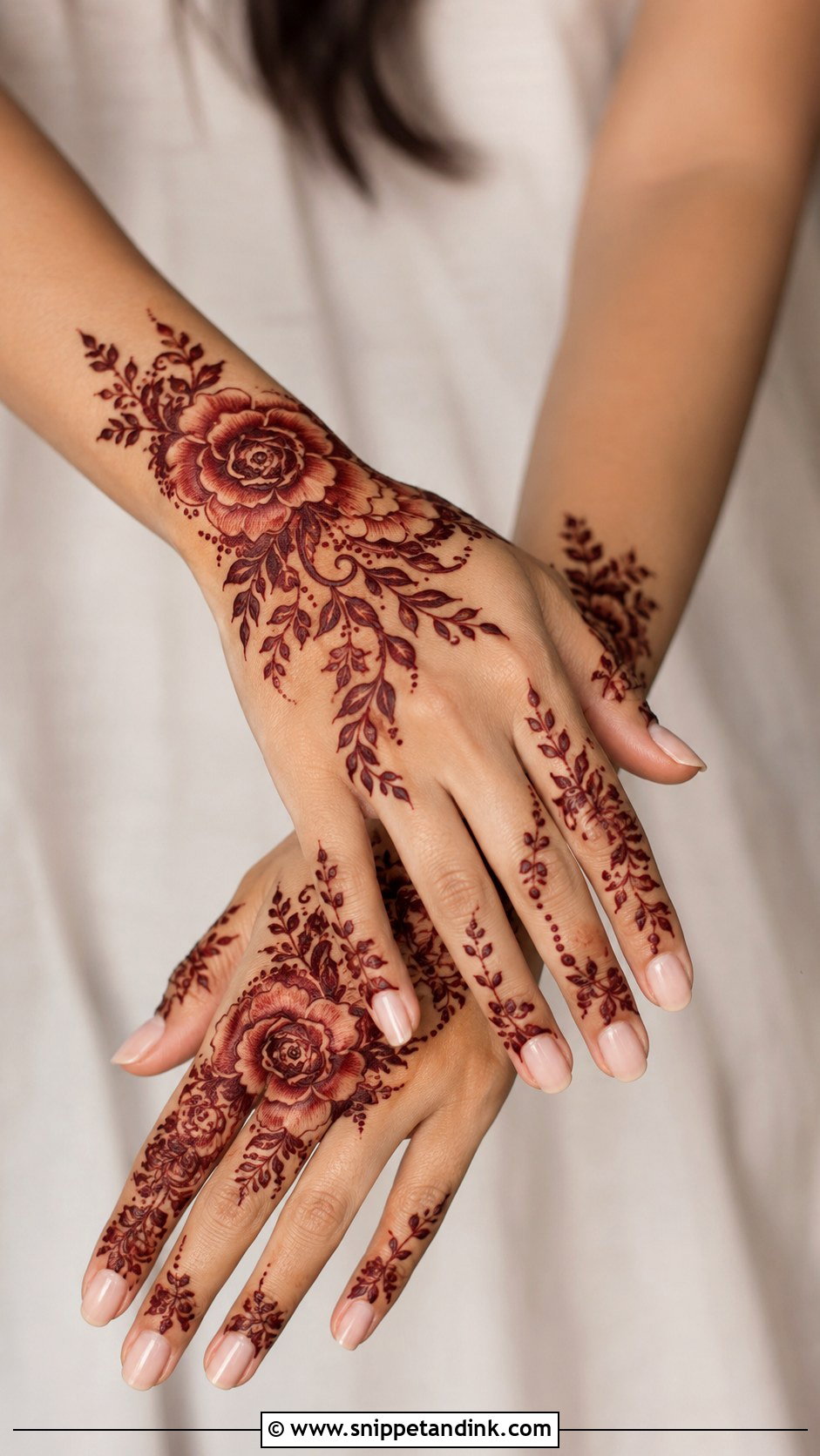 Dubai Rose Mehndi Design With Shading - Snippet and Ink - 35 Dubai Rose Mehndi Designs