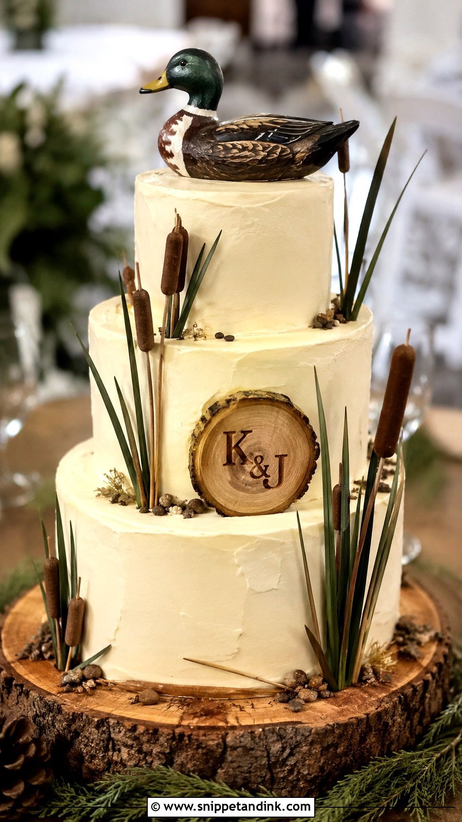 Duck Decoy Wedding Cake - Snippet and Ink - 20 Duck Hunting Wedding Cake Ideas