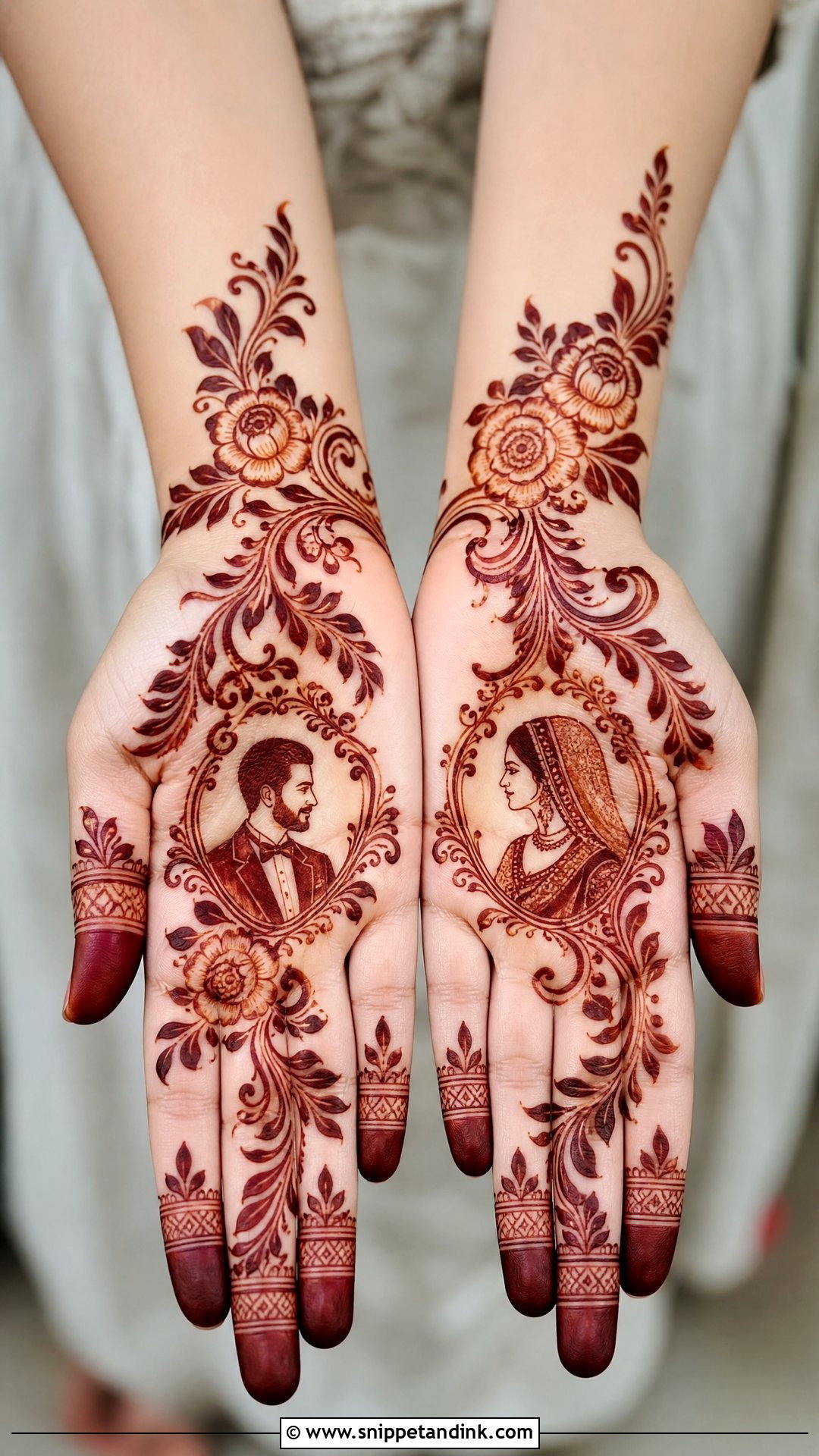 Dulha Dulhan Arabic Mehndi Design - Snippet and Ink - 30 Dulha Dulhan Mehndi Designs