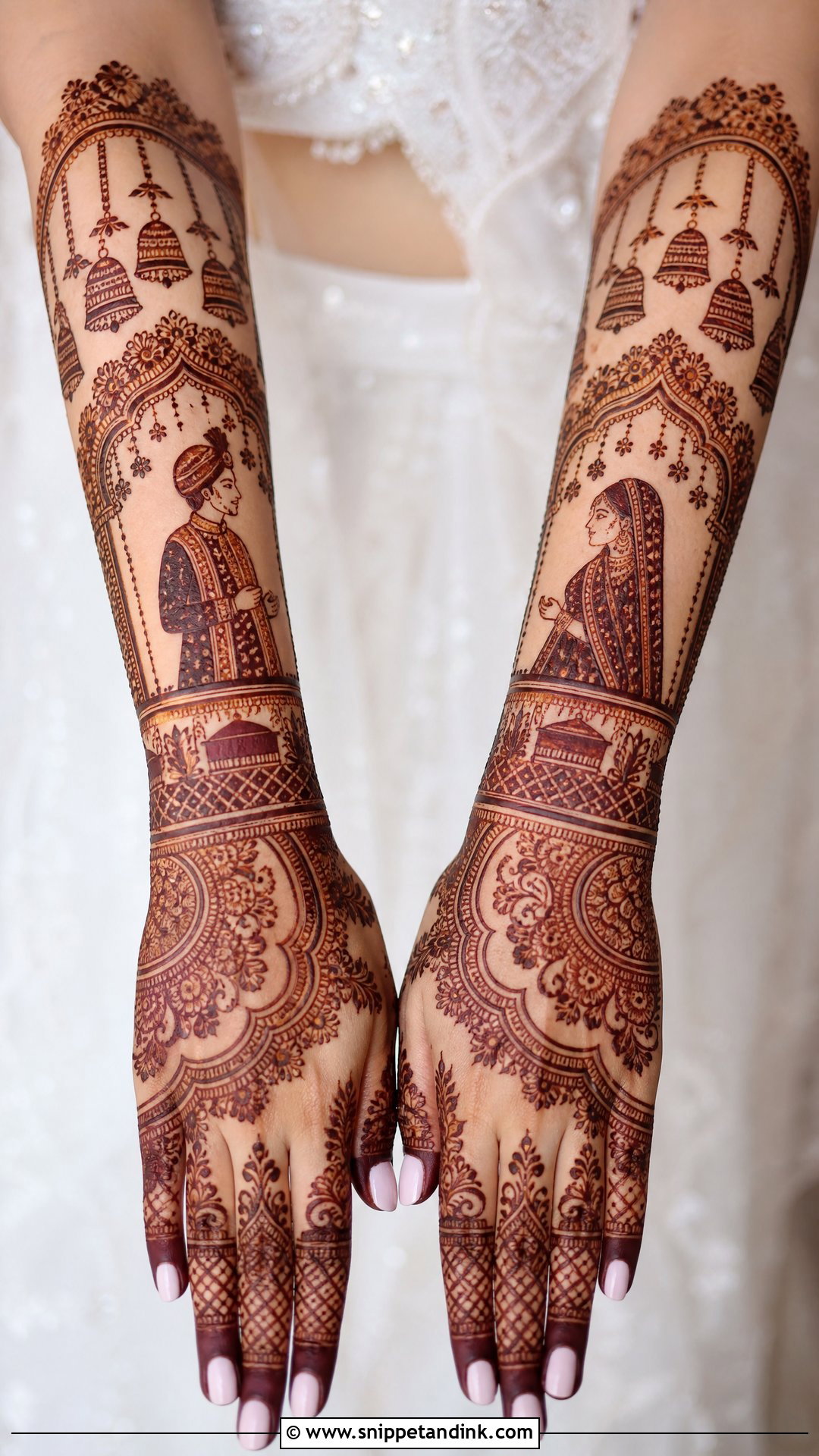 Dulha Dulhan Back Hand Mehndi Design - Snippet and Ink - 25 Dulhan Back Hand Mehndi Designs