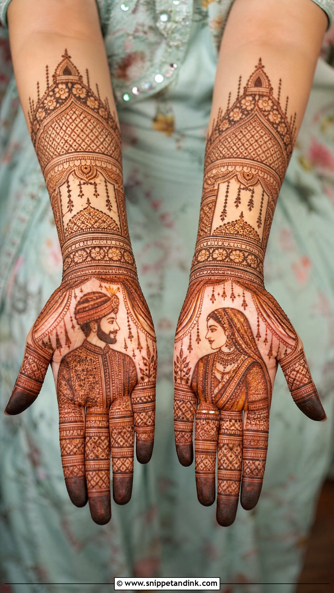 Dulha Dulhan Bridal Mehndi Design - Snippet and Ink - 20 Bridal Mehndi Designs for Hands