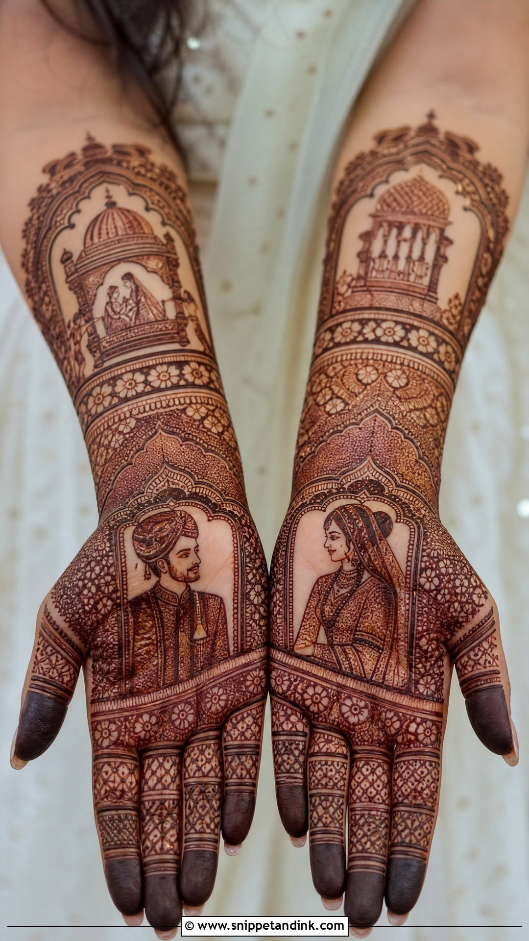 Dulha Dulhan Bridal Mehndi Design - Snippet and Ink - 25 Bridal Hand Mandhi Mehndi Design Ideas