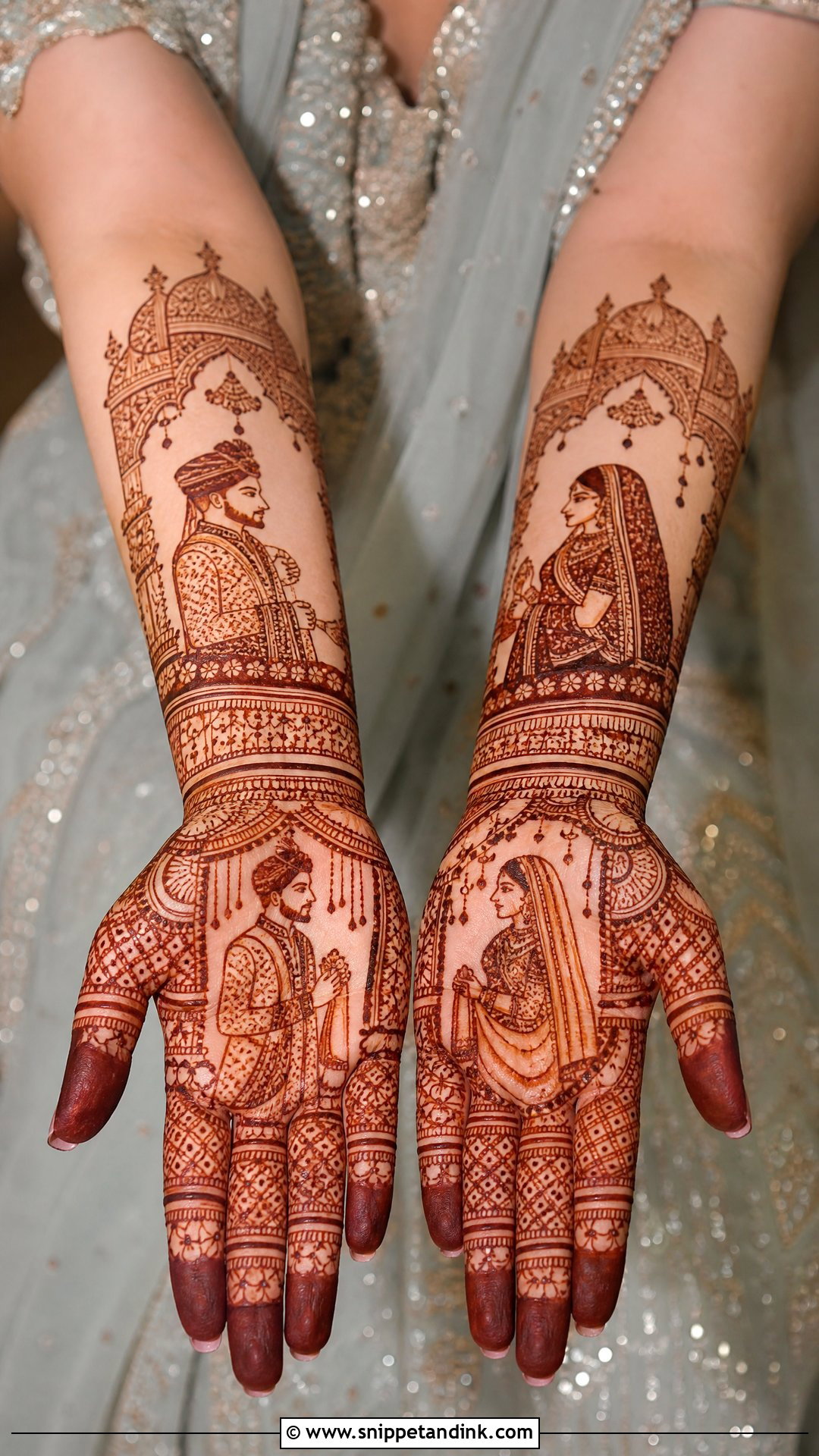 Dulha Dulhan Bridal Mehndi Design - Snippet and Ink - 20 Aesthetic Bridal Mehndi Designs
