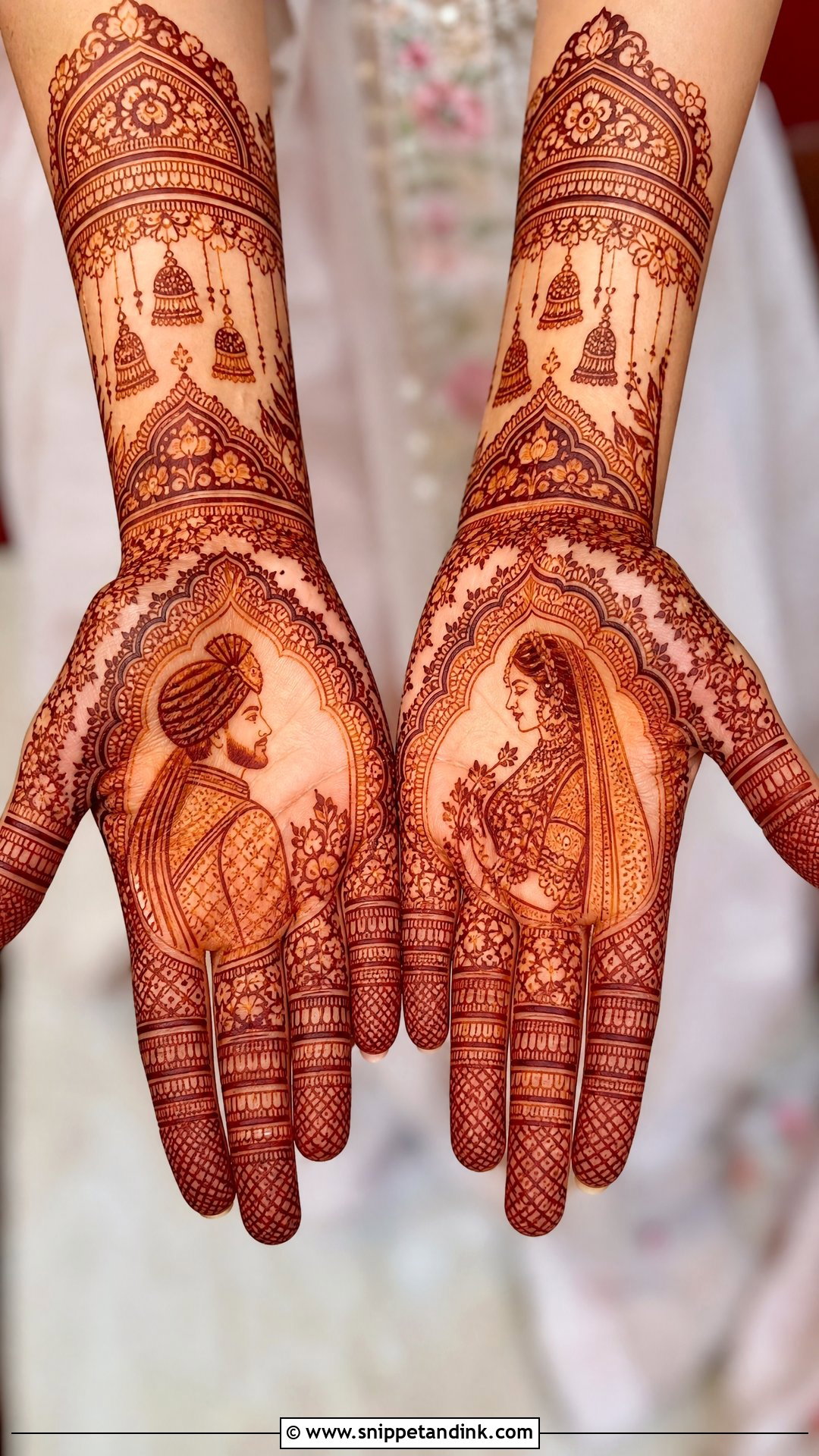 Dulha Dulhan Bridal Mehndi Front Hand - Snippet and Ink - 20 Front Bridal Mehndi Designs