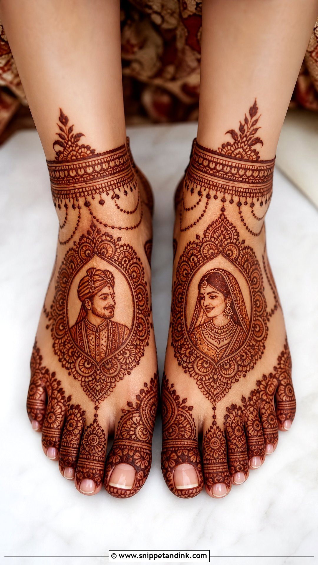 Dulha Dulhan Feet Mehndi Design - Snippet and Ink - 30 Dulha Dulhan Mehndi Designs