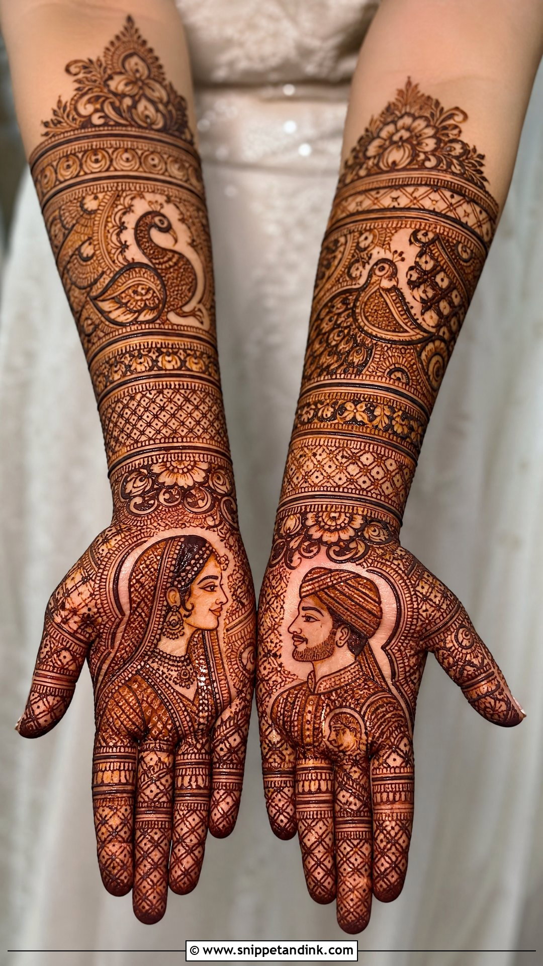 Dulha Dulhan Full Hand Mehndi Design - Snippet and Ink - 20 Dhula Dhulan Mehndi Designs