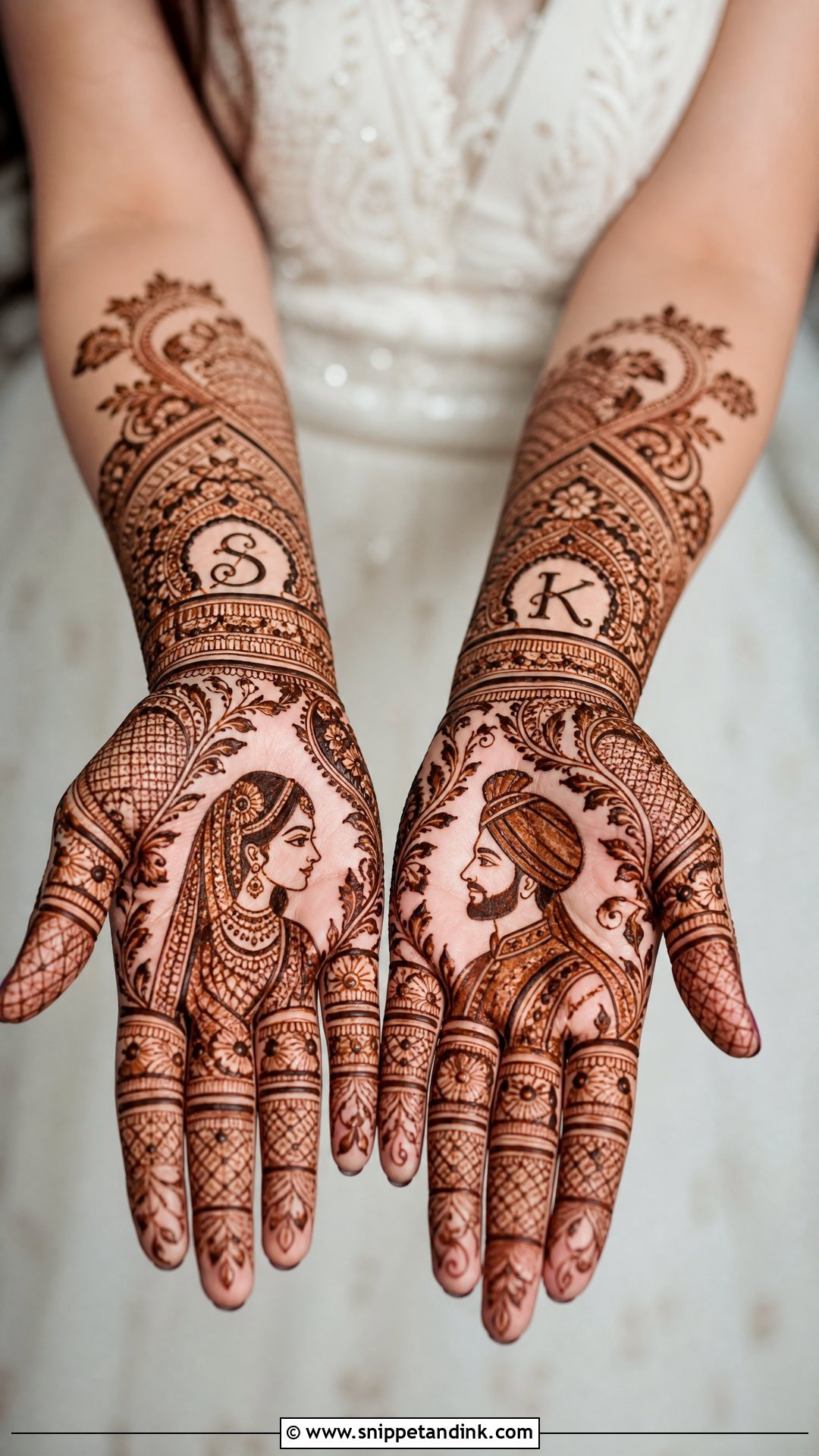 Dulha Dulhan Indo Arabic Mehndi Design - Snippet and Ink - 20 Dhula Dhulan Mehndi Designs