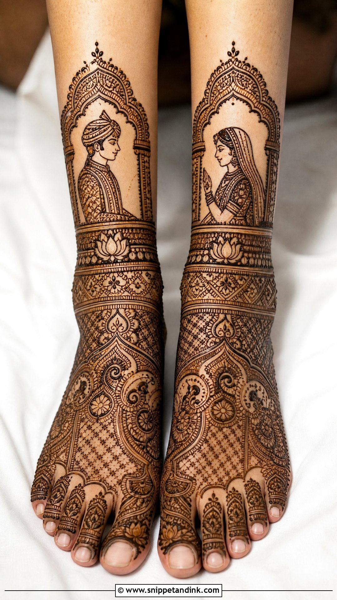 Dulha Dulhan Leg Mehndi Design - Snippet and Ink - 30 Dulha Dulhan Mehndi Designs
