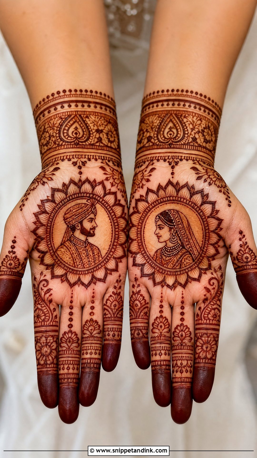 Dulha Dulhan Mandala Mehndi Design - Snippet and Ink - 20 Dhula Dhulan Mehndi Designs