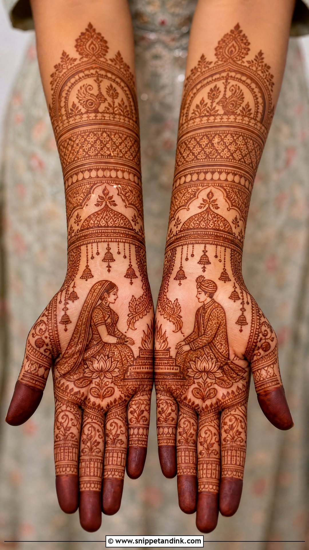 Dulha Dulhan Mandap Mehndi Design - Snippet and Ink - 20 Dhula Dhulan Mehndi Designs
