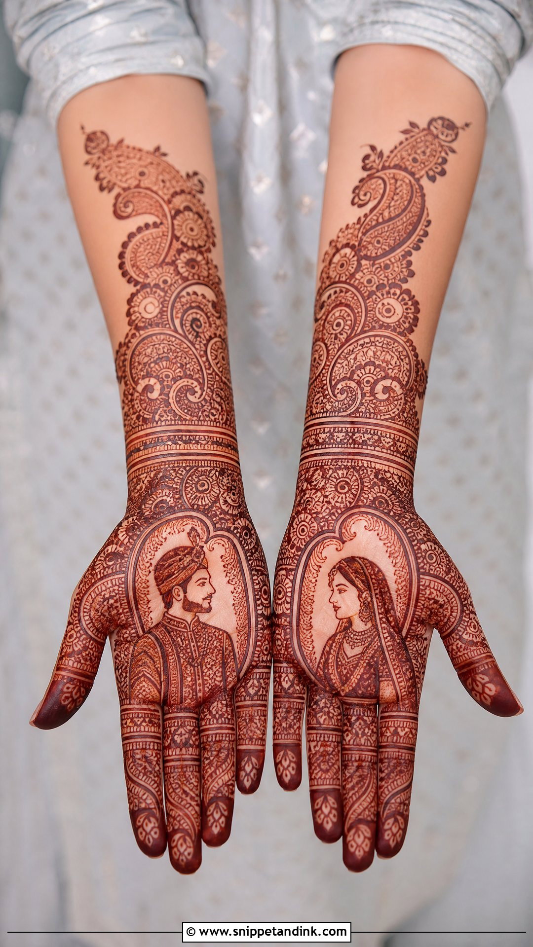 Dulha Dulhan Paisley Mehndi Design - Snippet and Ink - 30 Dulha Dulhan Mehndi Designs