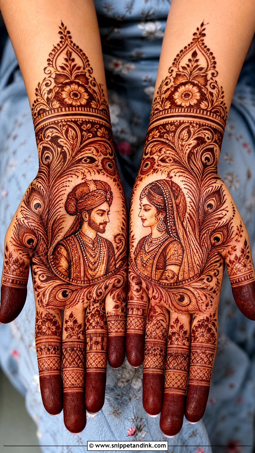 Dulha Dulhan Peacock Mehndi Design - Snippet and Ink - 30 Dulha Dulhan Mehndi Designs