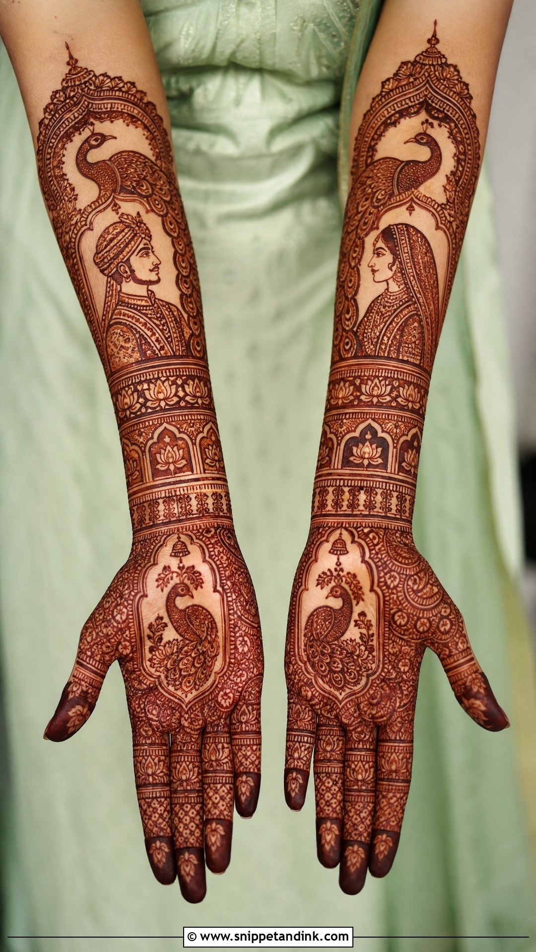 Dulha Dulhan Peacock Mehndi Design - Snippet and Ink - 20 Dhula Dhulan Mehndi Designs