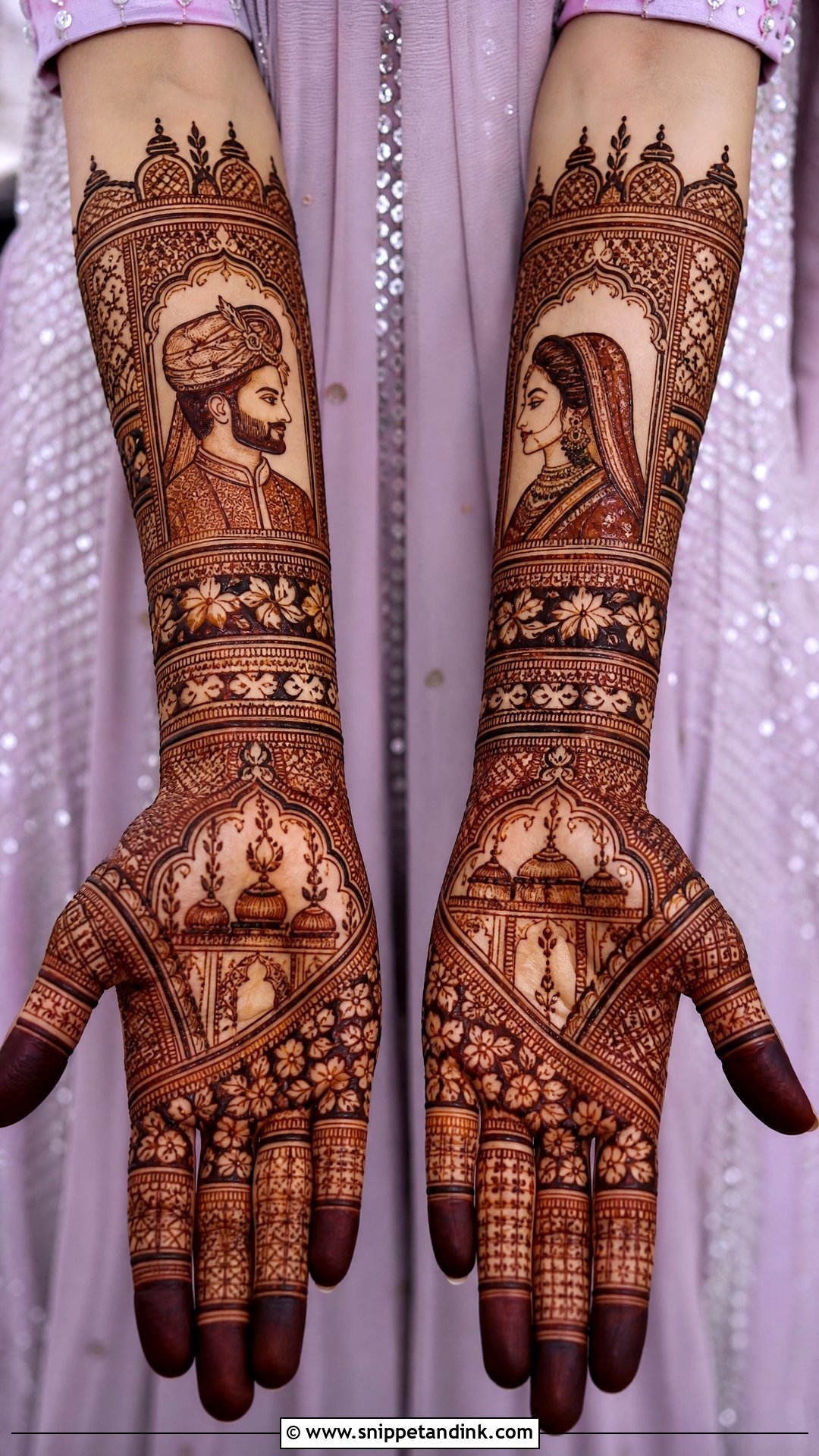 Dulha Dulhan Portrait Mehndi Design - Snippet and Ink - 30 Dulha Dulhan Mehndi Designs