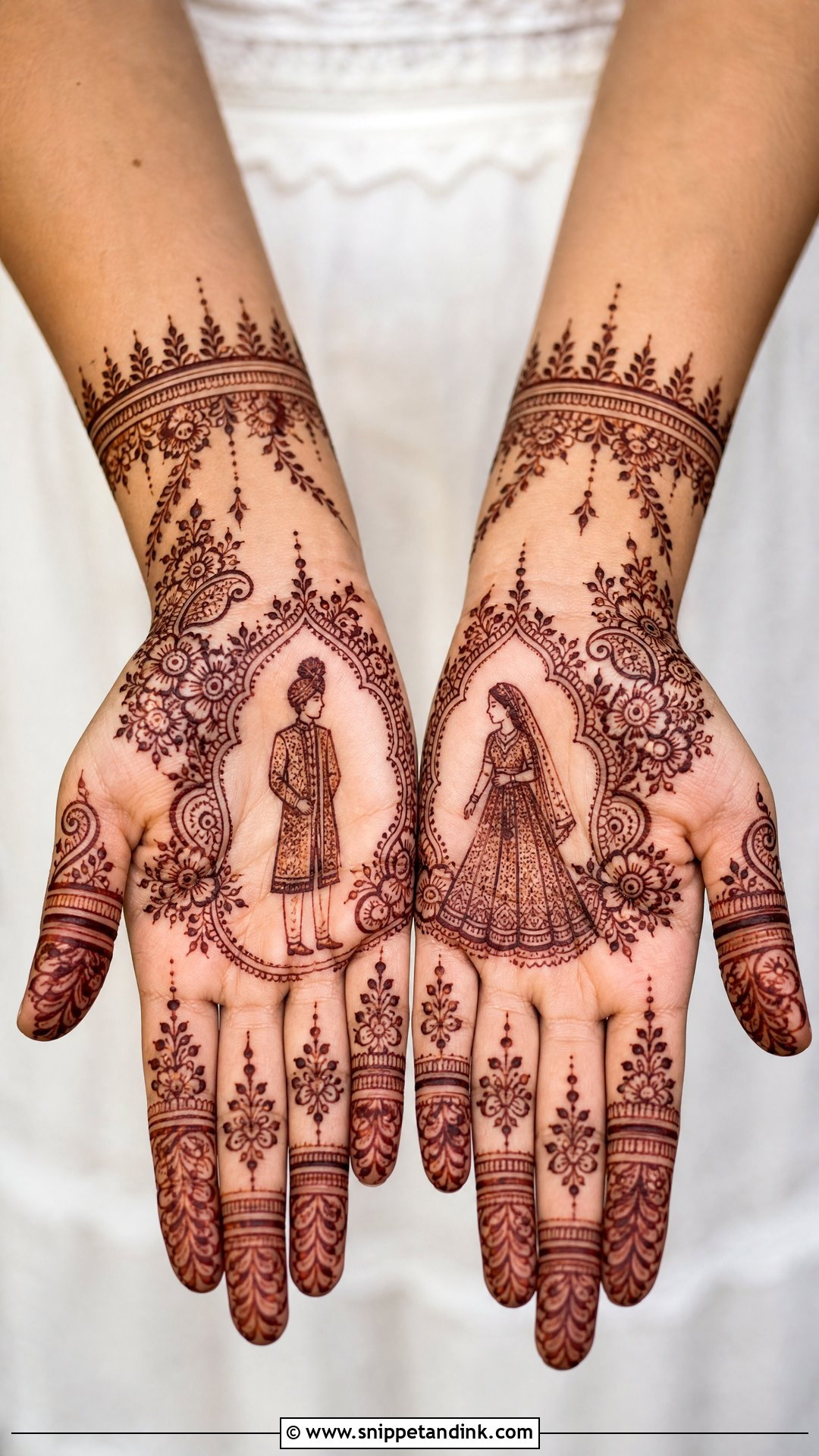 Dulha Dulhan Simple Mehndi Design - Snippet and Ink - 20 Dhula Dhulan Mehndi Designs