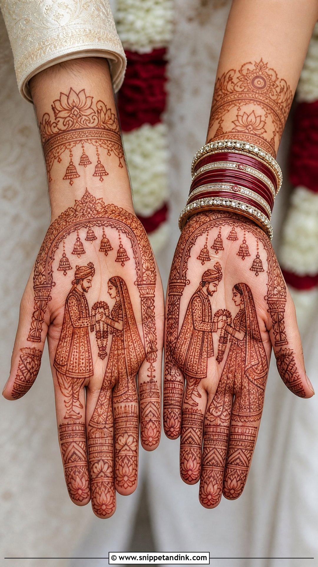 Dulha Dulhan Varmala Mehndi Design - Snippet and Ink - 30 Dulha Dulhan Mehndi Designs