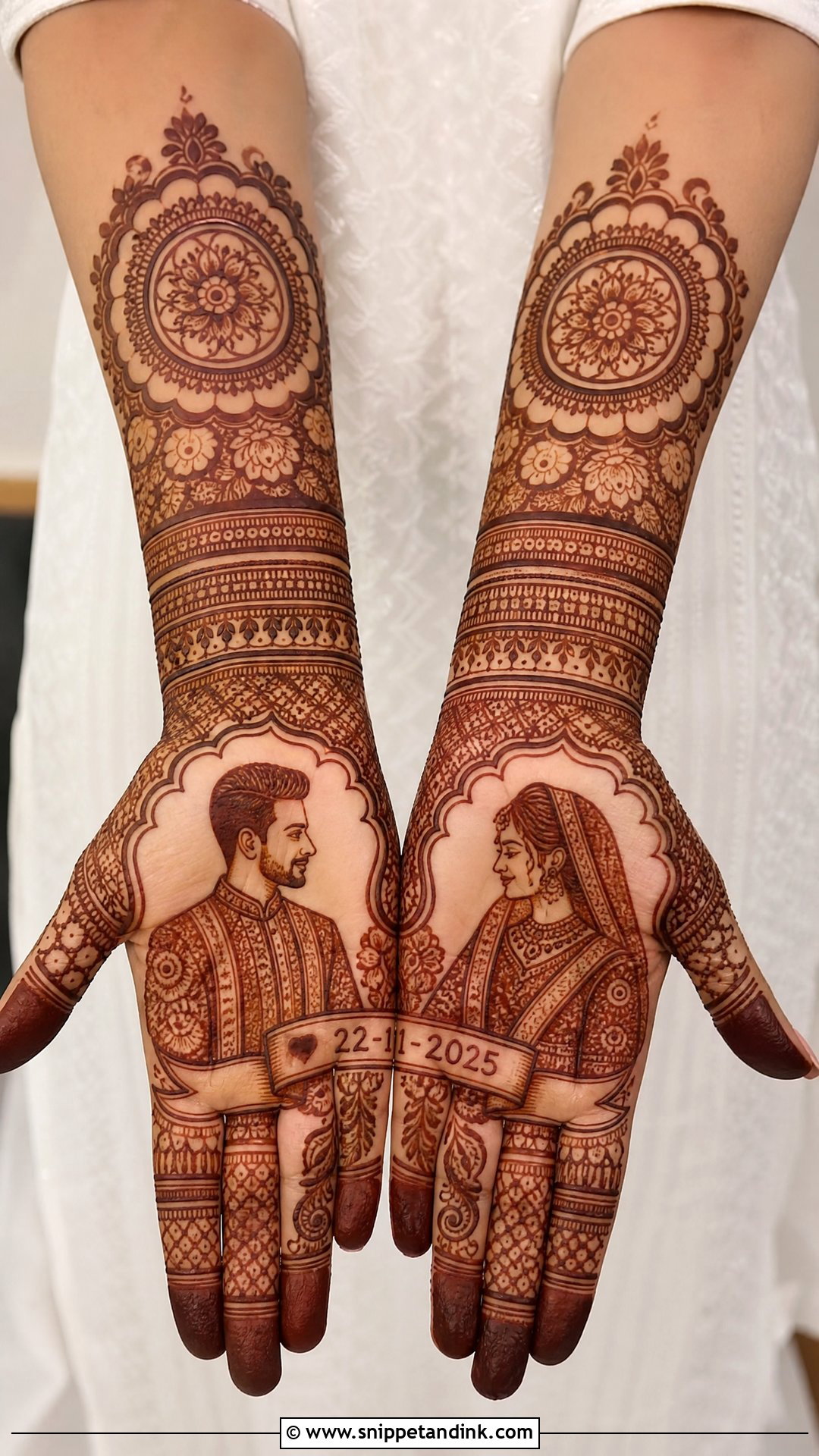 Dulha Dulhan Wedding Date Mehndi Design - Snippet and Ink - 20 Dhula Dhulan Mehndi Designs