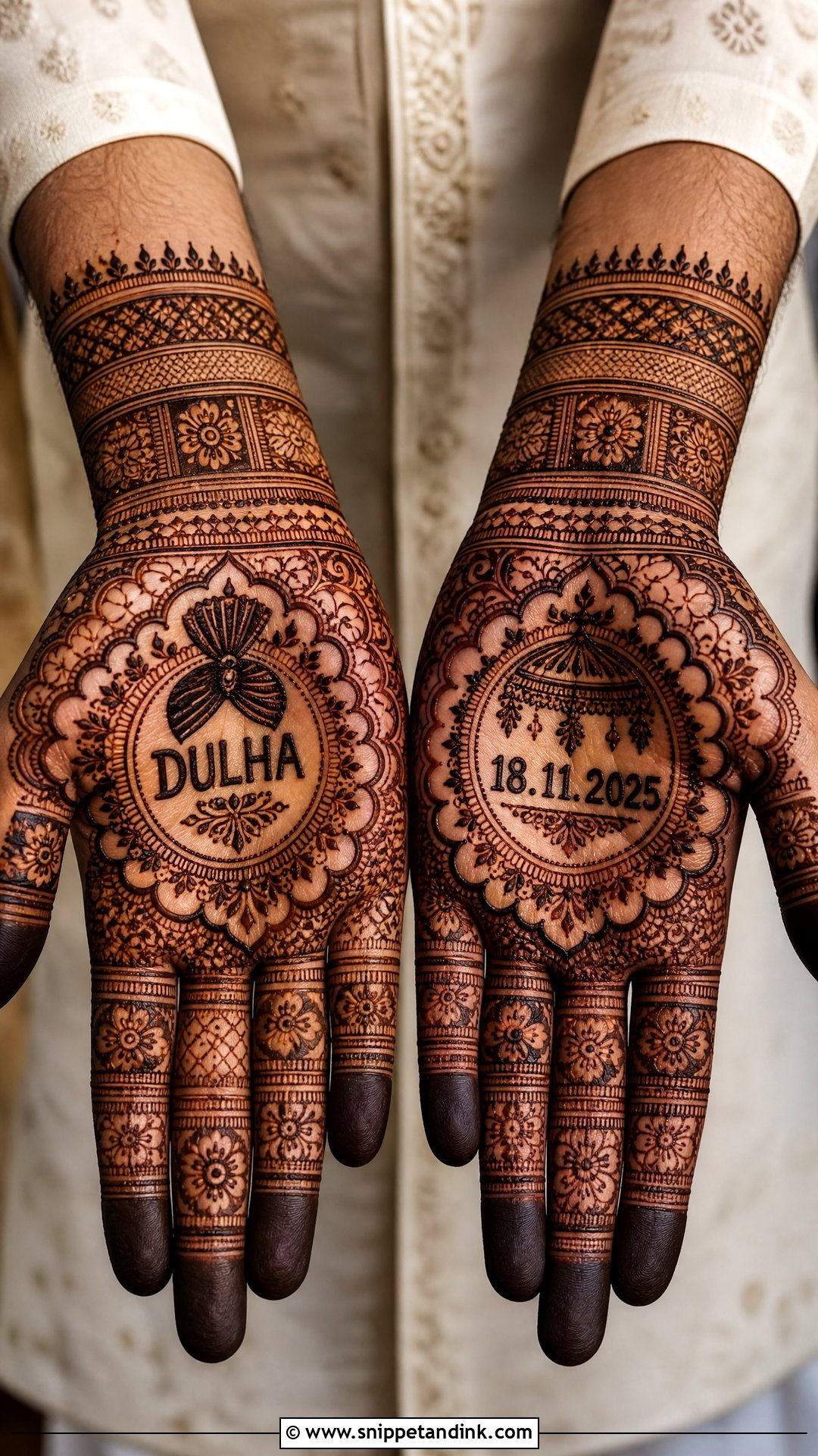 Dulha Mehndi Design - Snippet and Ink - 25 Men Mehndi Designs