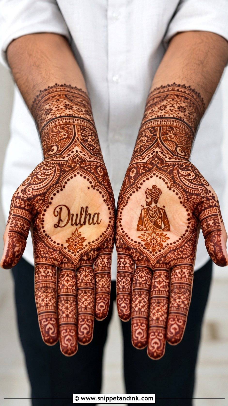 Dulha Mehndi Design - Snippet and Ink - 30 Groom Mehndi Design Ideas