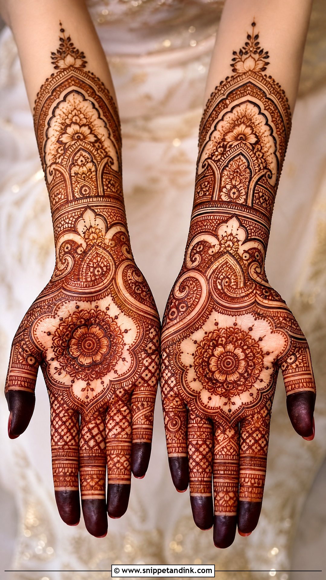 Dulhan Nikkah Mehndi Design - Snippet and Ink - 30 Nikkah Mehndi Designs