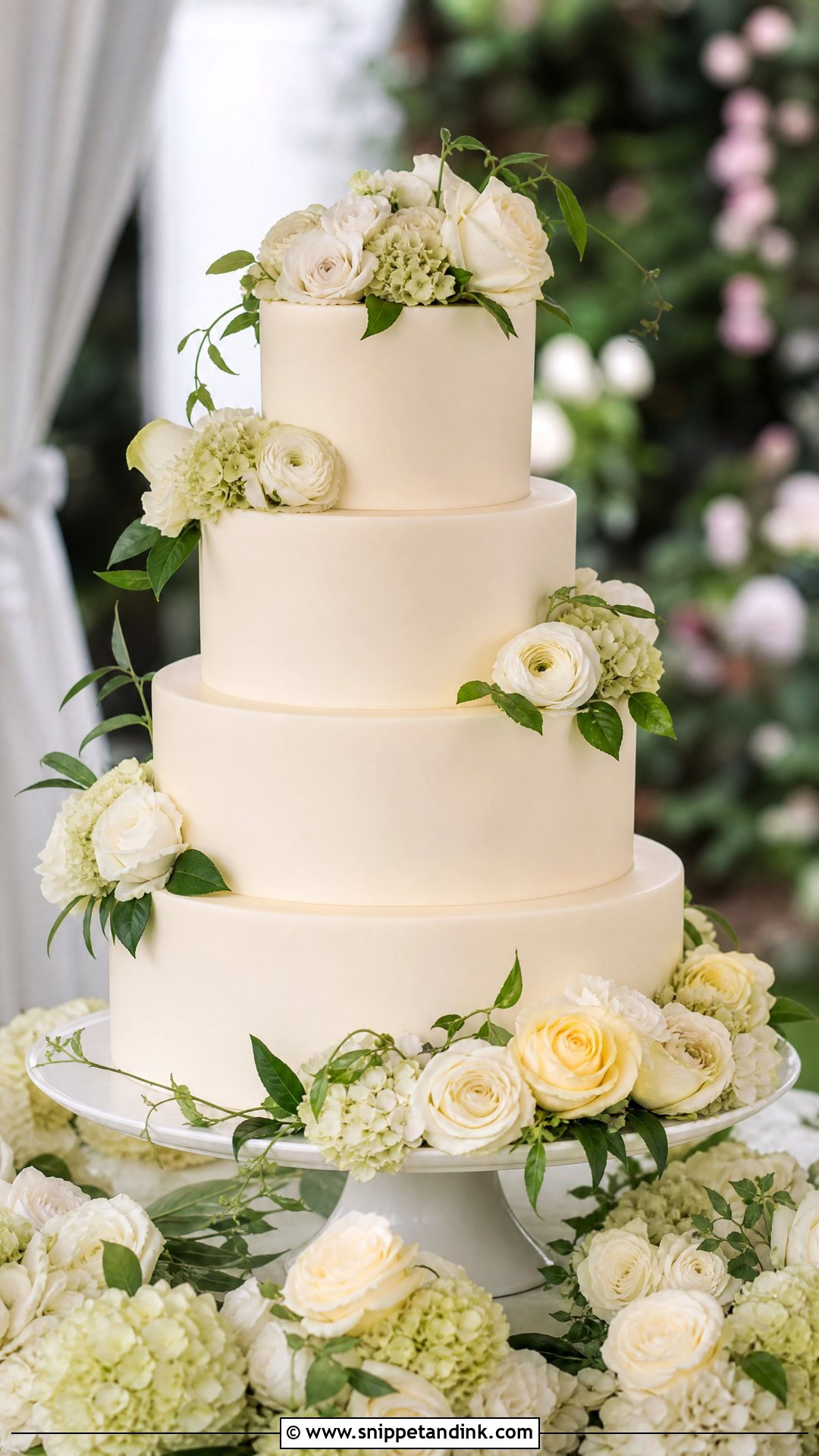 Dummy Wedding Cake With Fresh Flowers - Snippet and Ink - 25 Dummy Cake Ideas for Wedding
