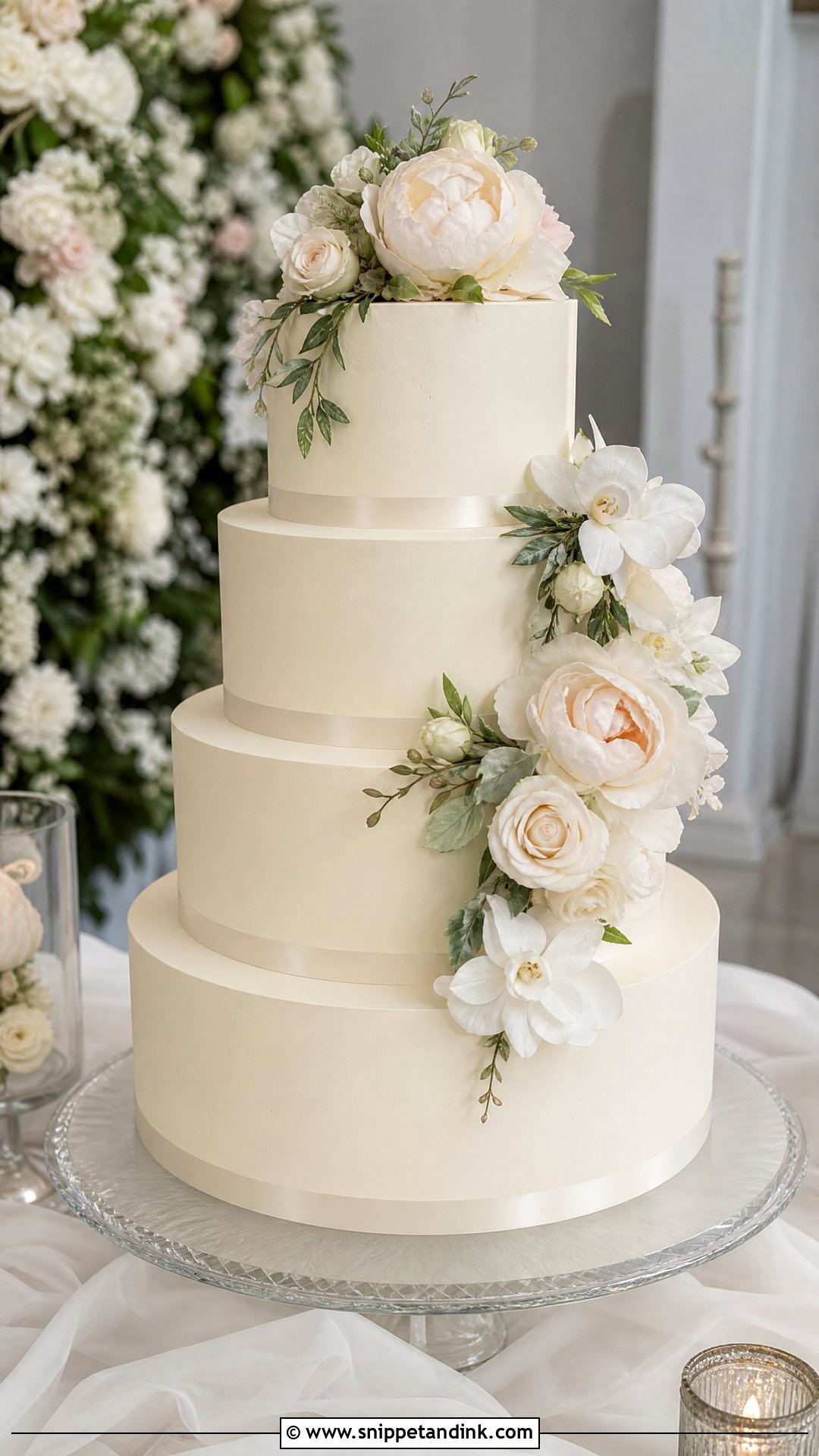 Dummy Wedding Cake With Silk Flowers - Snippet and Ink - 25 Dummy Cake Ideas for Wedding
