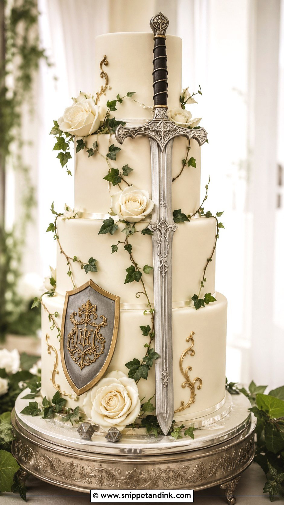 Dungeons And Dragons Wedding Cake With Sword - Snippet and Ink - 25 Dungeons and Dragons Wedding Cake Ideas