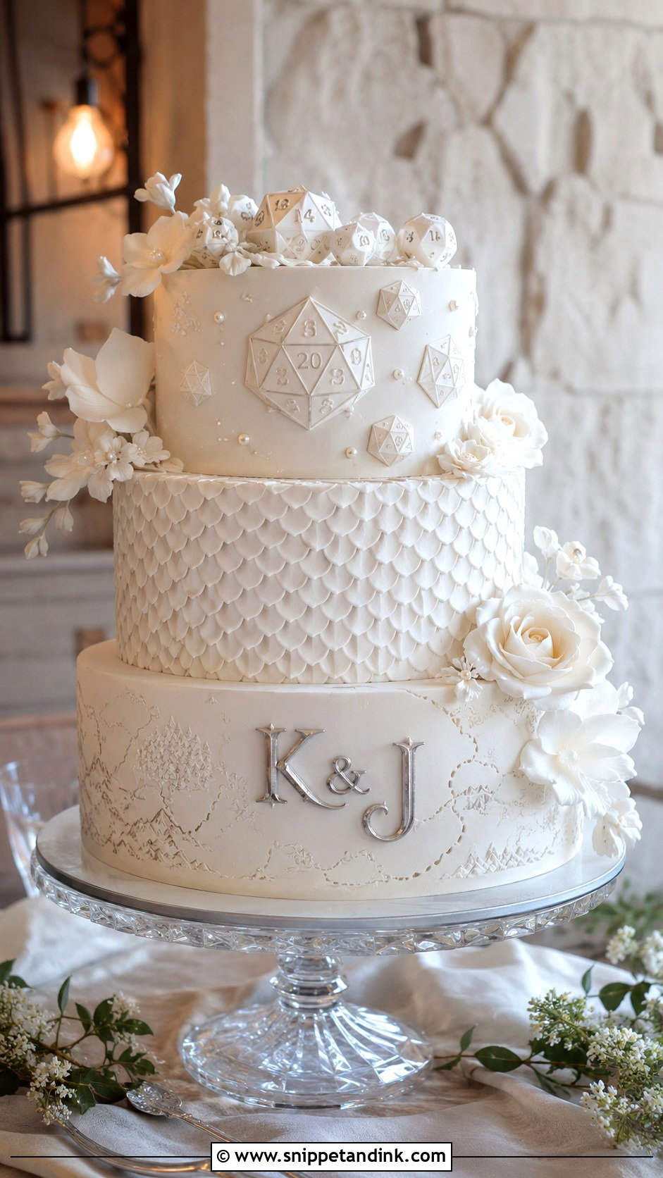 Dungeons And Dragons White Wedding Cake - Snippet and Ink - 25 Dungeons and Dragons Wedding Cake Ideas