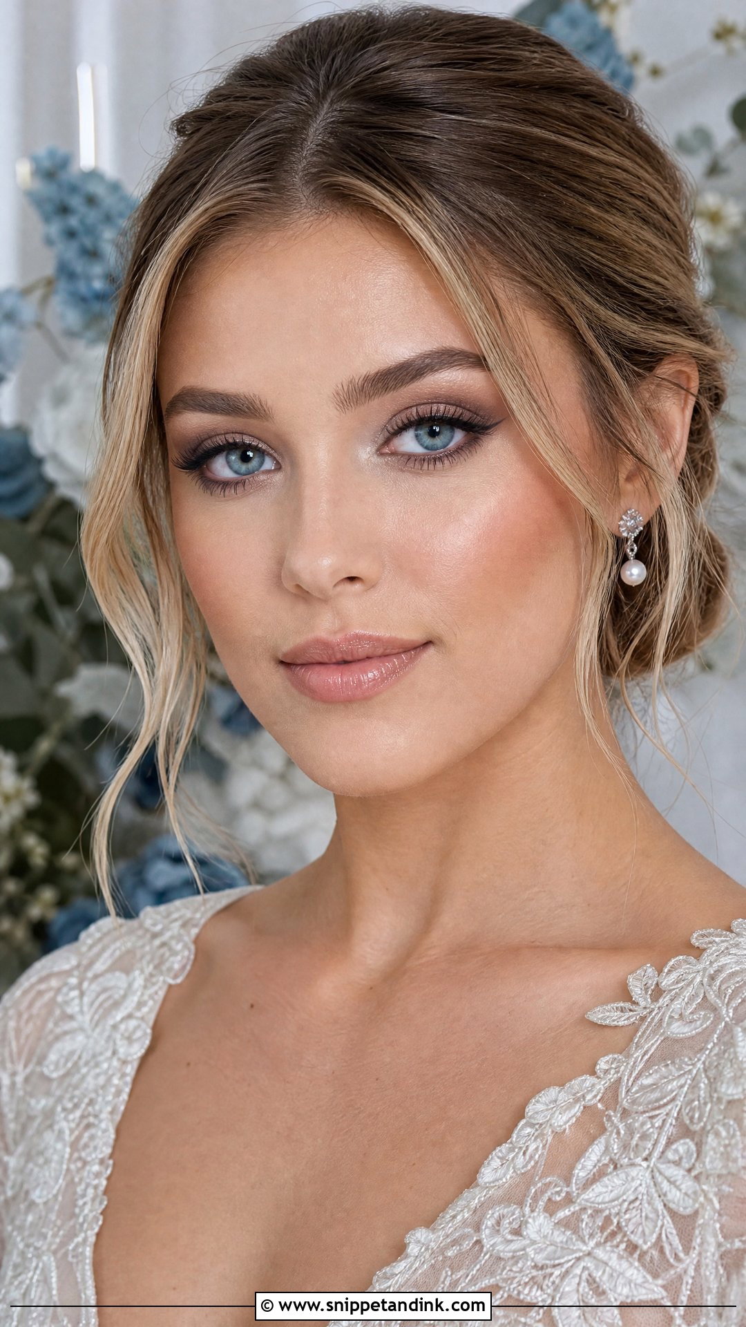 Dusty Blue Bridal Makeup For Blue Eyes - Snippet and Ink - 20 Blue Eye Bridal Makeup Ideas