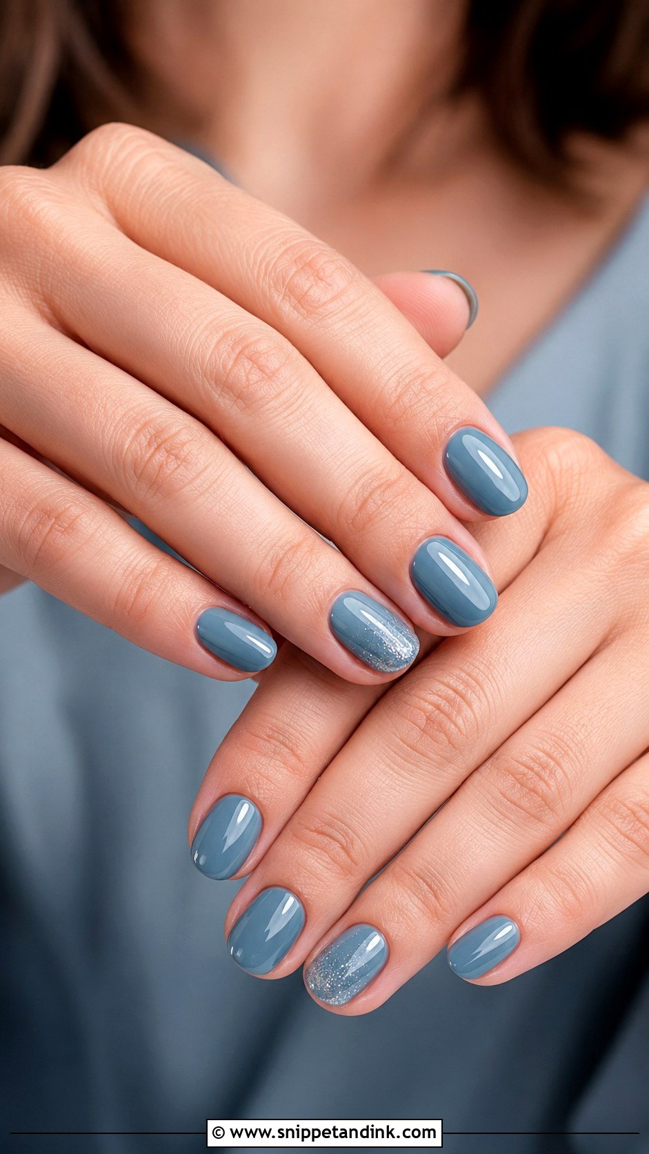 Dusty Blue Bridal Party Nails - Snippet and Ink - 20 Dusty Blue Wedding Nails