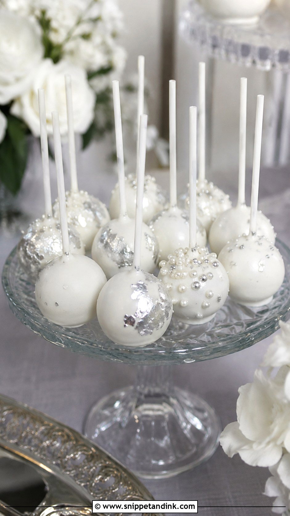 Dusty Blue Bride Cake Pops - Snippet and Ink - 35 Bride Cake Pops