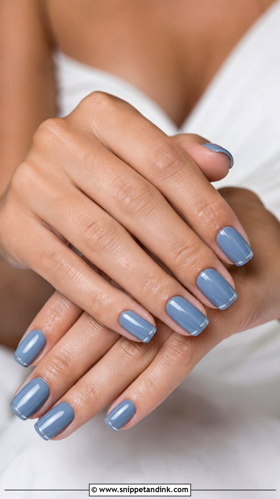 Dusty Blue Bridesmaid Nails - Snippet and Ink - 20 Bridal Party Nails Bridesmaid
