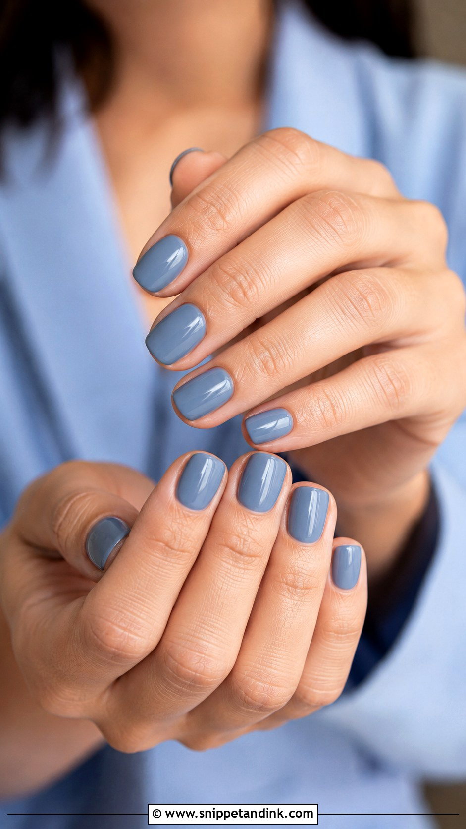 Dusty Blue Bridesmaid Nails - Snippet and Ink - 20 Bridesmaid Wedding Nails