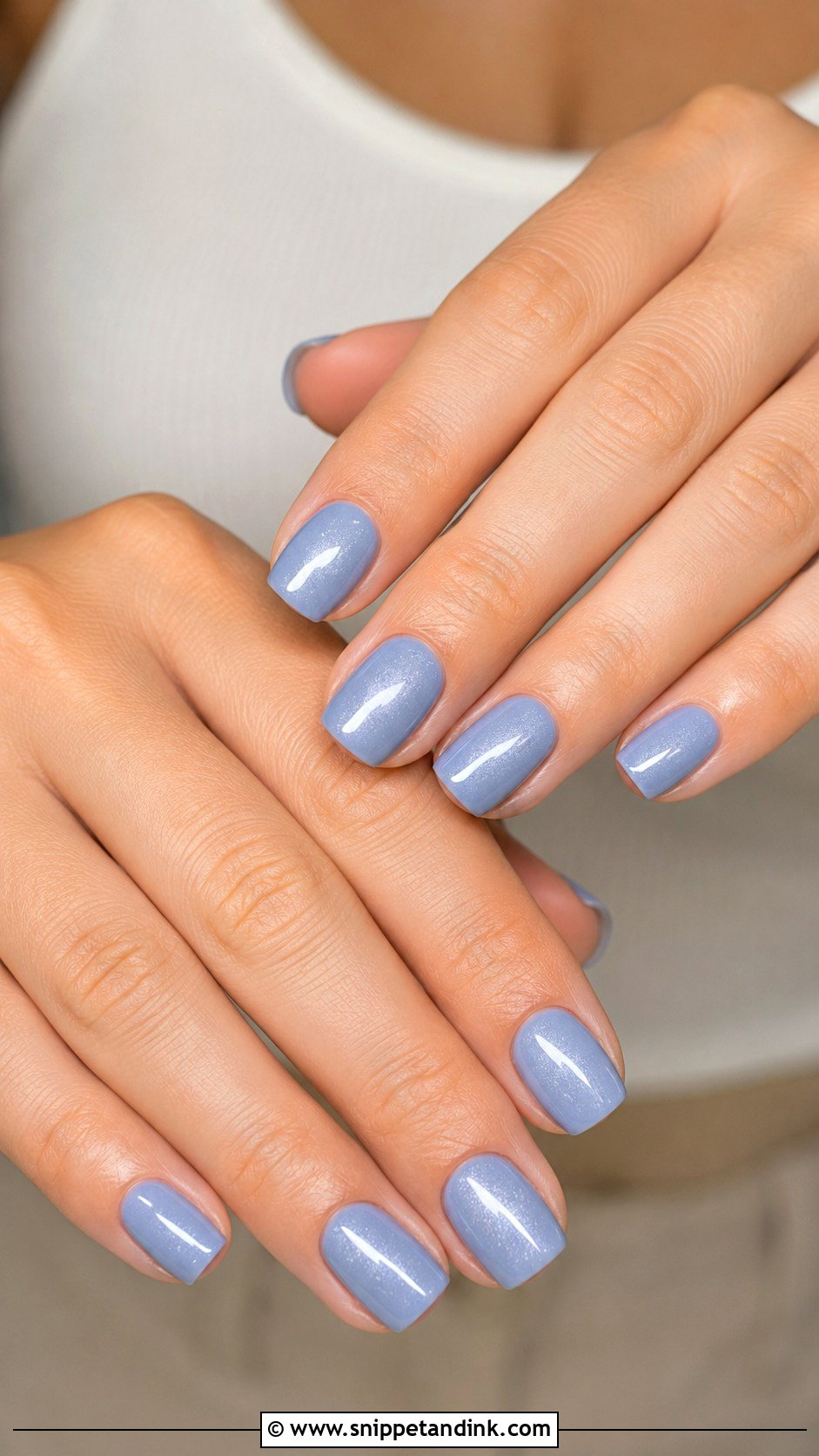 Dusty Blue Bridesmaid Nails - Snippet and Ink - 20 Wedding Nail Inspo for Bridesmaids Ideas