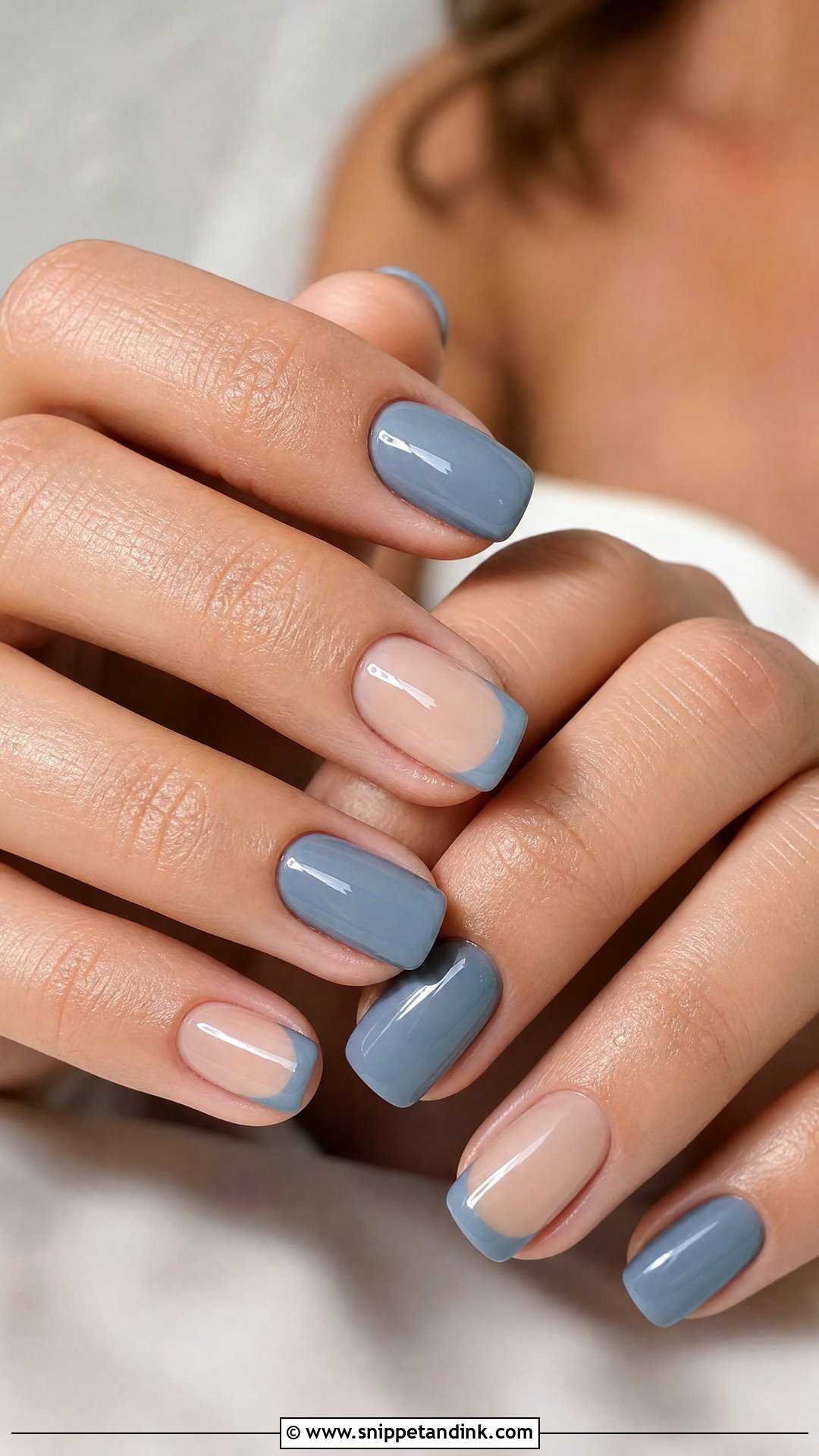 Dusty Blue Bridesmaid Nails - Snippet and Ink - 25 Bridesmaids Nail Ideas
