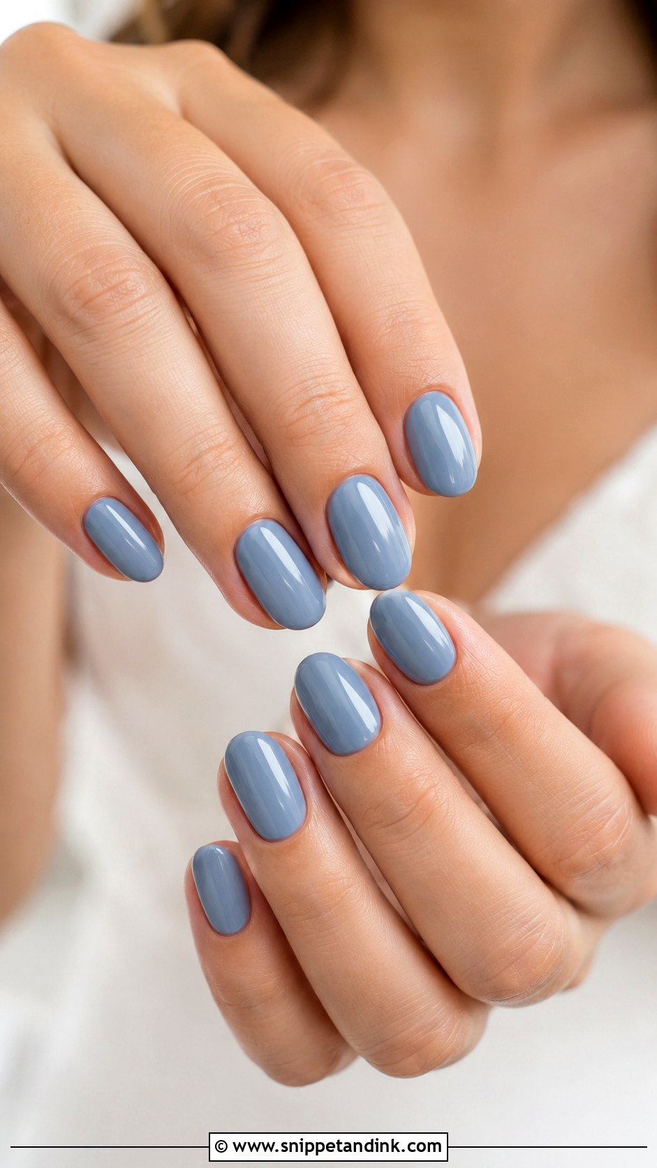 Dusty Blue Bridesmaid Nails - Snippet and Ink - 30 Classy Bridesmaid Nails