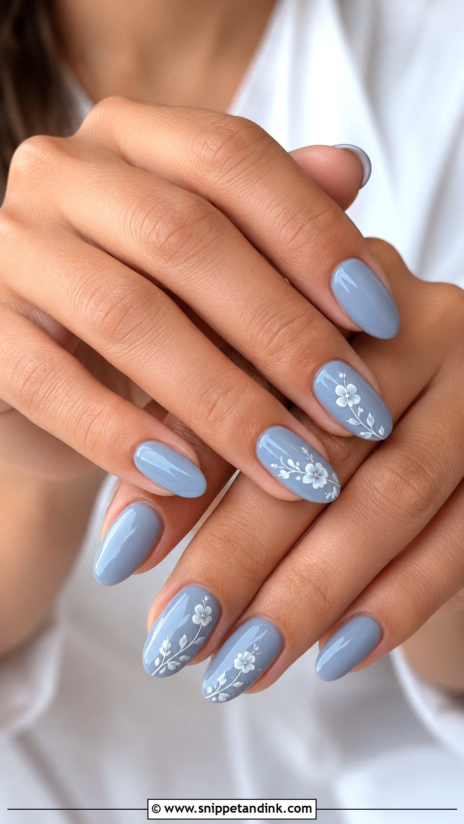 Dusty Blue Bridesmaid Wedding Nails - Snippet and Ink - 20 Bridesmaids Wedding Nails