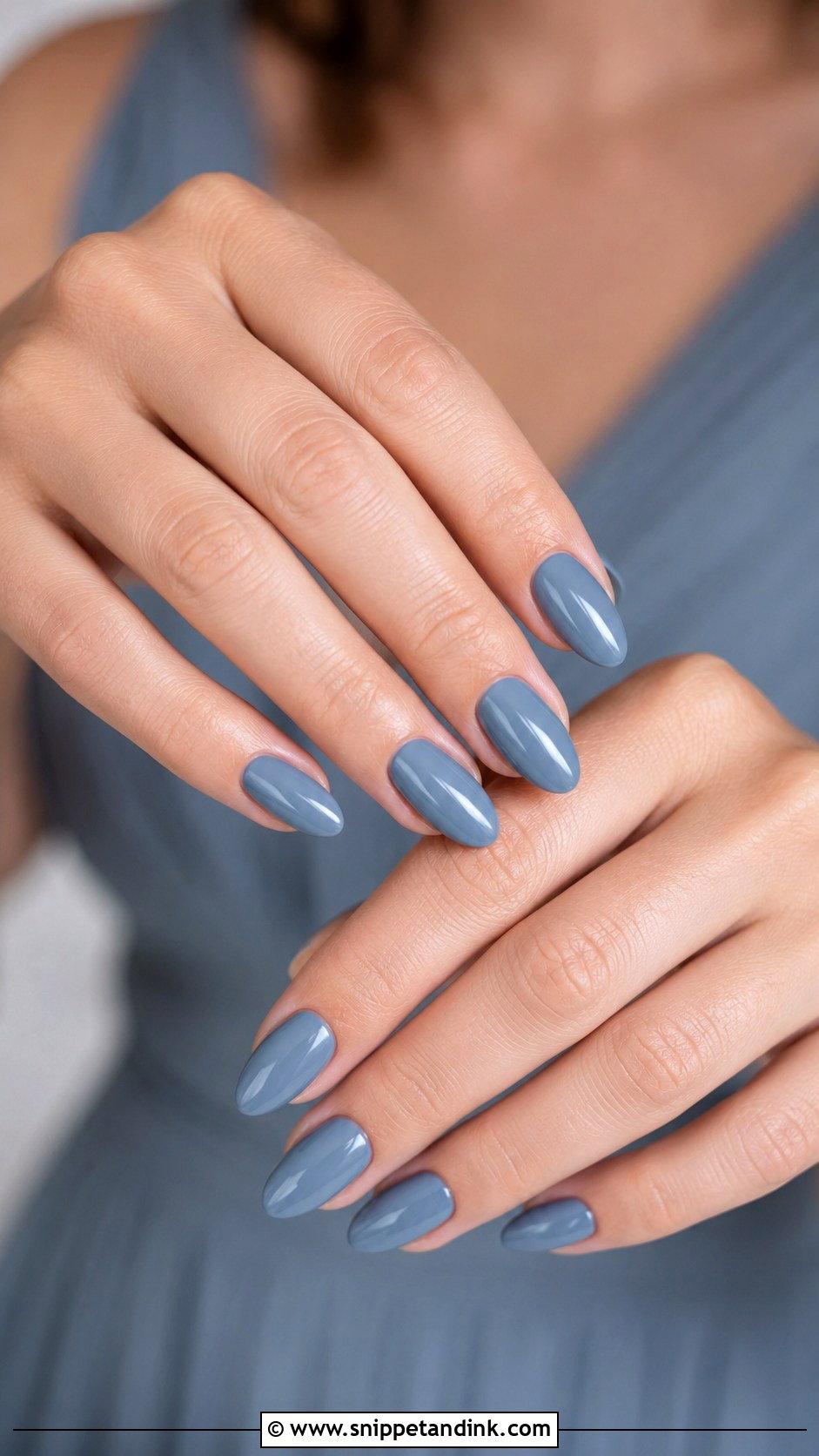 Dusty Blue Bridesmaids Nails - Snippet and Ink - 30 Bridesmaids Nails