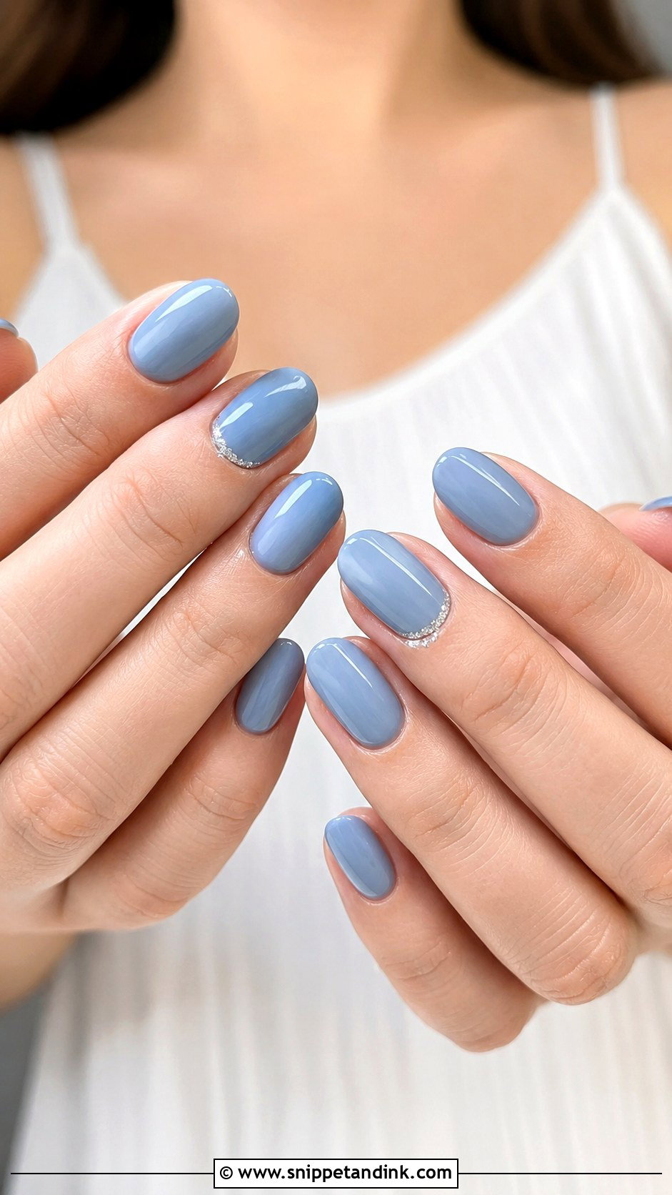 Dusty Blue Nails For Sister Wedding - Snippet and Ink - 20 Nails for Sisters Wedding