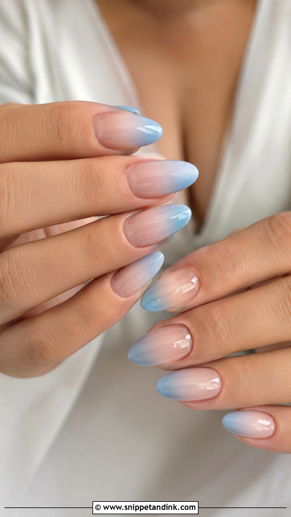 Dusty Blue Ombre Wedding Nails - Snippet and Ink - 20 Dusty Blue Wedding Nails