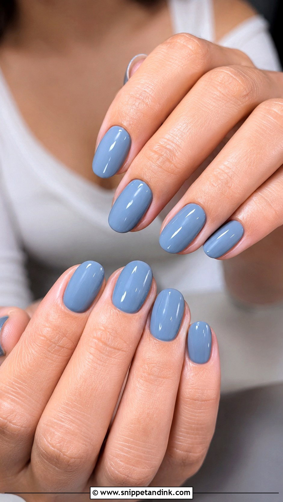 Dusty Blue Wedding Guest Nails - Snippet and Ink - 20 Nail Designs for Wedding Guest