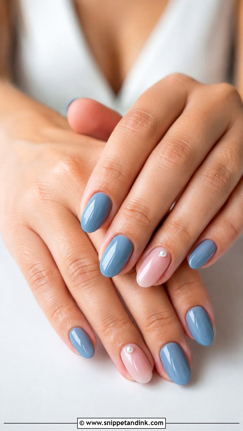 Dusty Blue Wedding Nails - Snippet and Ink - 20 Blue Wedding Nails for Bride