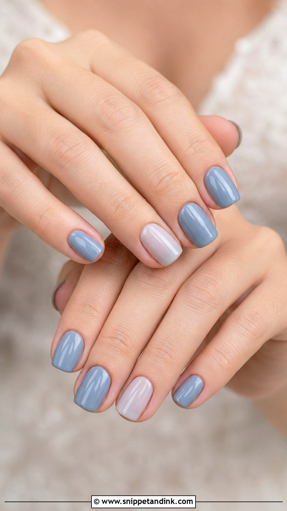 Dusty Blue Wedding Nails - Snippet and Ink - 20 Something Blue Wedding Nails