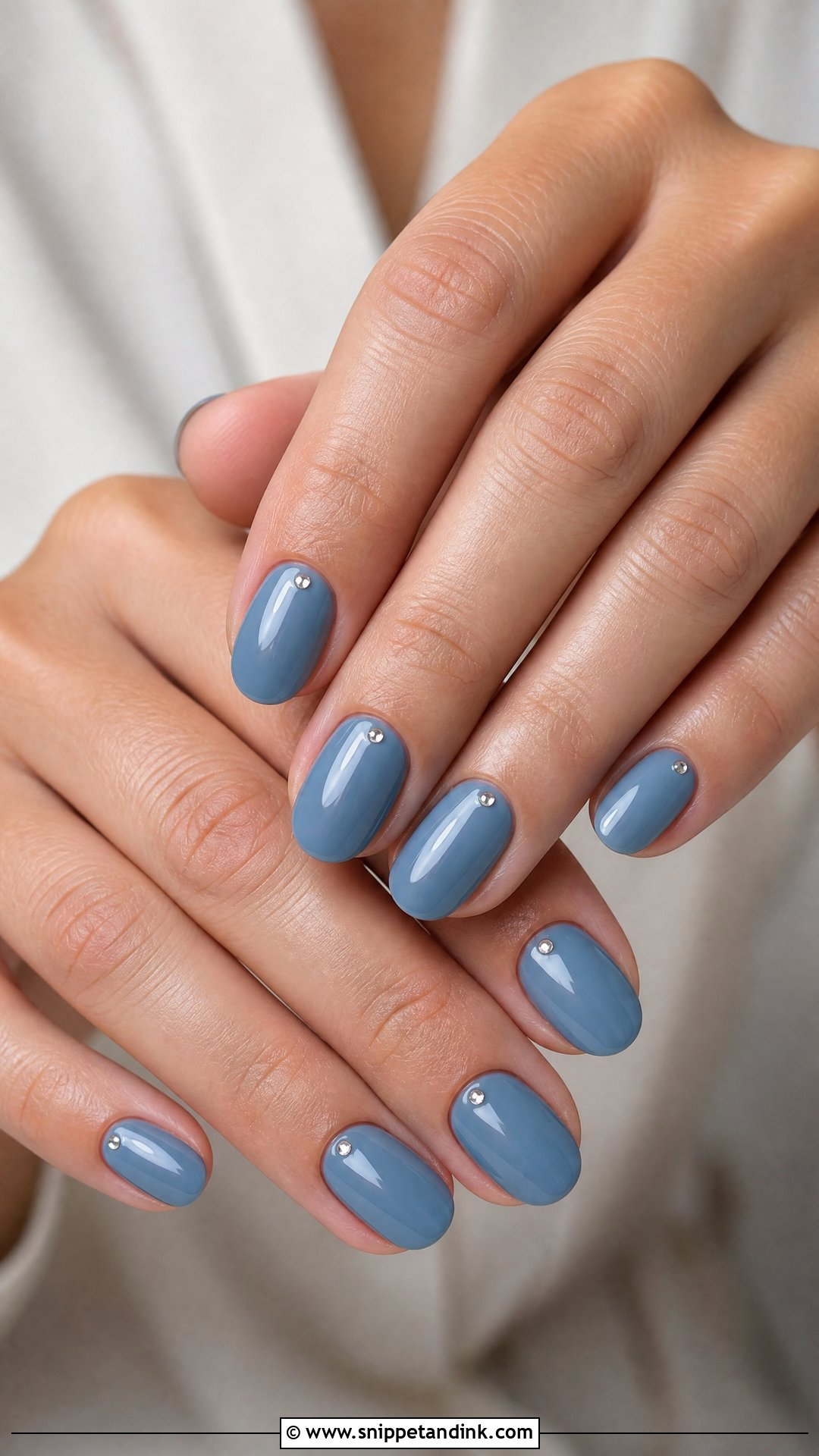 Dusty Blue Wedding Nails - Snippet and Ink - 25 Wedding Party Nails