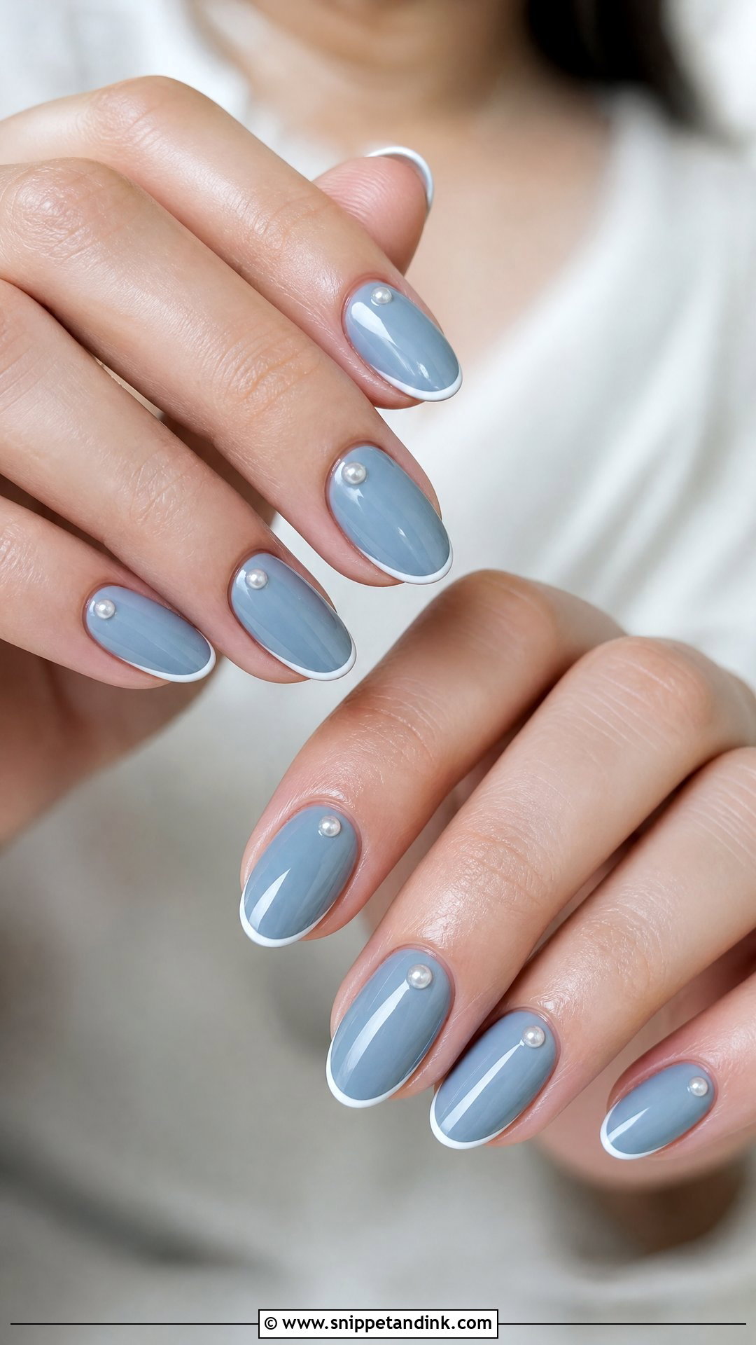 Dusty Blue Winter Wedding Nails - Snippet and Ink - 25 Winter Wedding Nails